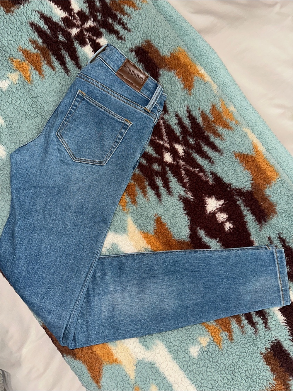 BURBERRY BRIT WOMENS SKINNY LOW ROSE JEANS SIZE 25 Y2k